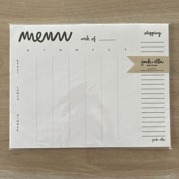 Jack And Ella Menu Papers 50 Sheets Notepad Magnet B 8.5x11 Sheets Shopping List - Picture 1 of 3